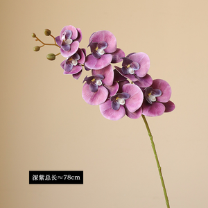 Vente chaude Décoration intérieure Fleurs d'orchidée artificielles en silicone à 7 têtes au toucher réel en gros pour la décoration de mariage et de salon - Product Image 6