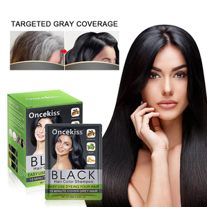 แชมพูย้อมผมปิดผมขา<span class=keywords><strong>ว</strong></span>สีดำออร์แกนิค 10x25 มล. สีติดทนนานแบบกึ่งถาวร - Product Image 5