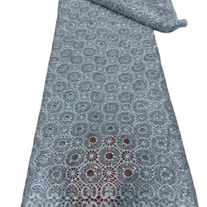 Encaje Soluble en agua suave de alta calidad, el más nuevo cordón grande de encaje Aso Ebi, tela elegante y cómoda Colthe para vestido de novia de <span class=keywords><strong>mujer</strong></span> - Product Image 1