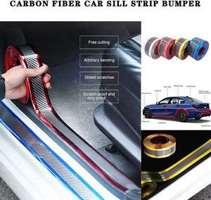 <strong>Carbon</strong> <strong>Fiber</strong> Look <strong>Car</strong> <strong>Door</strong> Plate <strong>Sill</strong> <strong>Scuff</strong> Cover Sticker Panel Protector