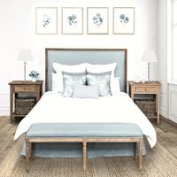 Ensemble de meubles de chambre à coucher de luxe moderne et simple, lit king-size Letto Matrimoniale avec tête de lit en bois et panneau de rembourrage, pour chambre principale