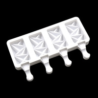 Moule à crème glacée en silicone de qualité alimentaire 4 cavités petit moule à glace en losange outils de gâteau d'été à dégagement facile