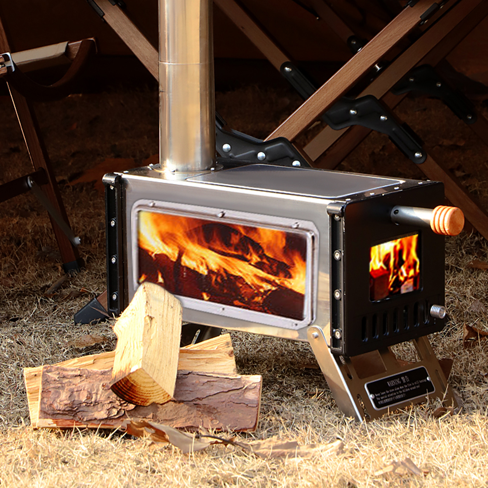 Wholesale Stainless steel outdoor Wood Burning Stove Small Portable Wood  Stoves Camping tent wood stove glass cooking From m.alibaba.com