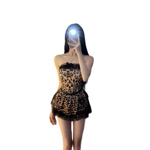 Sexy lingerie, lace, leopard print, catwoman, innocent and seductive maid uniform, tempting cook, maid, passionate bed set - Product Image 5
