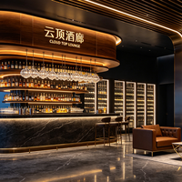 Servicio de Diseño de Barra Trasera y Delantera Personalizados con Visualización 3D Realista para Interiores de Bares y Pubs