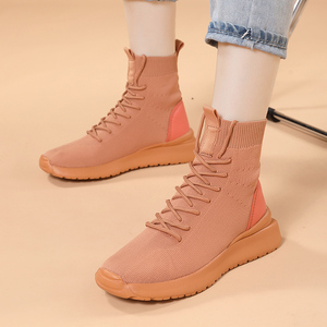 Nuove Comode <span class=keywords><strong>Sneakers</strong></span> da <span class=keywords><strong>Donna</strong></span> con <span class=keywords><strong>Tacco</strong></span> <span class=keywords><strong>Alto</strong></span>, in Maglia, con Lacci, Stile Calzino, per Camminata, Marca Eva, Prezzo Basso, Offerta Speciale - Product Image 4