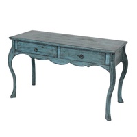 Console de style français en bois bleu vintage