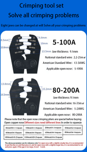 Kìm bấm đầu cos chất lượng tốt nhất 5-100A 11031280, dụng cụ mở đầu cos, nối dây đồng, đầu cos mở - Product Image 5