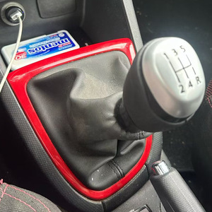 Renault Clio Mk4 Gear <b>Shift</b> <b>Knob</b> And Dust Cover Set Black Silver Leather Ergonomic Design - Product Image 2