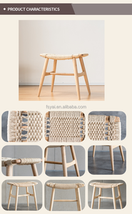 Wholesale Cheap Stackable Counter Height <strong>Foot</strong> <strong>Rattan</strong> Nordic Modern Wooden Kitchen Step Ottoman <strong>Stool</strong> - Product Image 4