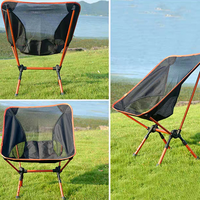 Chaise pliante portable ultra-légère en acier au carbone dossier respirant chaise Oxford Moon pour Camping en plein air gymnastique pêche de loisirs
