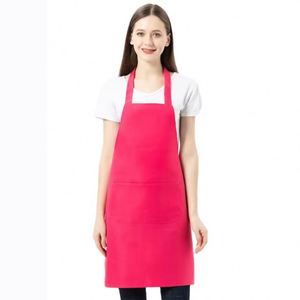 Wholesale Custom Logo Plain Bib Aprons for Women with 2 Pockets Black Commercial Chef Apron for Kitchen Cooking Restaurant BBQ - Product Image 2