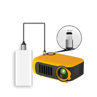 TRANSJEE A2000 Mini projecteur LED portable pour extérieur HD 1080P avec haut-parleurs intégrés 50 ANSI Lumens pour enfants