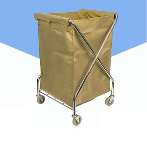 Chariot à linge en forme de X en acier inoxydable, pliable et durable, adapté à la collecte et au stockage efficaces du linge dans les zones domestiques - Product Image 2