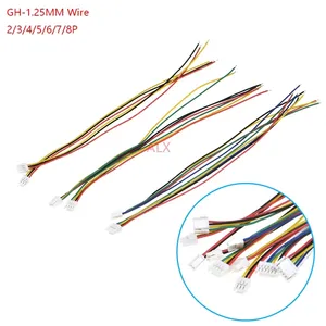 Micro JST GH 1,25/2/3/4/5/6/7/8 Pin conector macho con Cables de alambre 150mm conector 28AWG 1,25 MM 2P/3P/4P/5P
