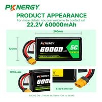 Batterie semi-solide au lithium 6S 22,2 V 60 000 mAh pour drone agricole, haute capacité, densité énergétique, décharge 5C, pour champs agricoles