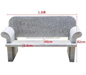 Wholesale Light Grey Colour <strong>Granite</strong> Stone <strong>Bench</strong> Chair for Garden Park - Product Image 6