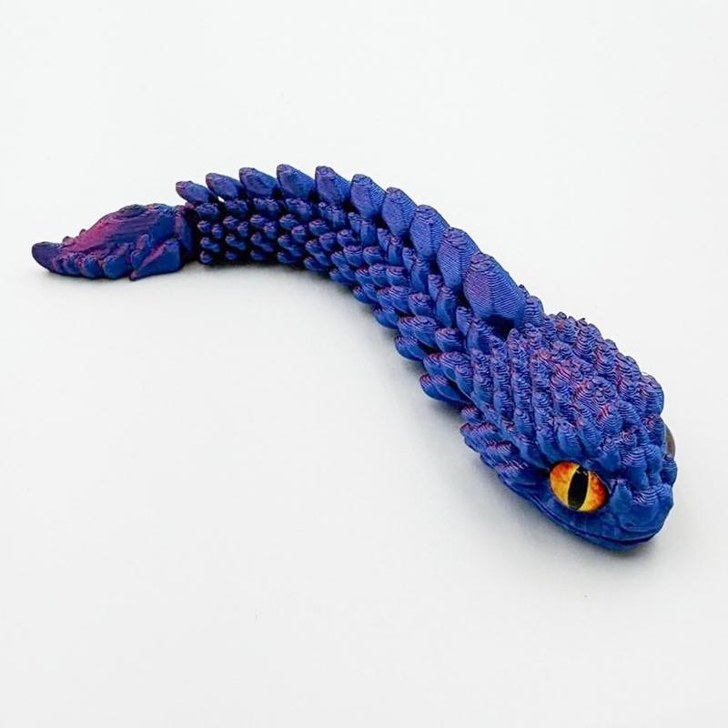 13.5cm red and blue rock snake