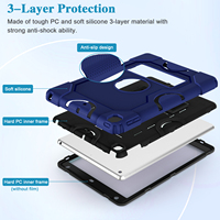 Étui robuste 3-en-1 pour tablette iPad 12 pouces, protection intégrale 360°, 3 couches, multicolores, avec fonction support, design tendance