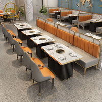 Tables de restaurant en gros bon marché d'usine Ensembles de chaises Canapés de stand à cadre en métal noir Chaises de cafétéria pour école de restauration rapide