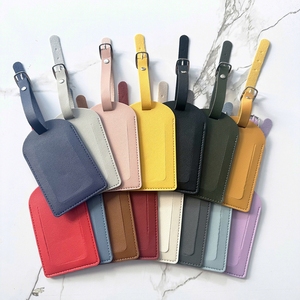 ป้ายชื่อกระเป๋าเดินทางแบบถือขึ้นเครื่องหนัง PU แนวตั้งสีทึบ - Product Image 5