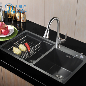 Hot Sell Black Modern Kitchen Sink 304 Stainless Steel Double Kitchen Sink - Product Image 6
