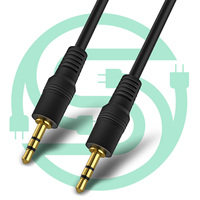 Cable de Audio Vellygood de 15m, 3.5mm Macho a Macho, Chapado en Oro, Cable Auxiliar de PVC para Computadora y Automóvil