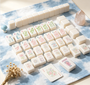 Jeu de Mahjong Américain de Luxe Neon Garden Portable 160 Tuiles avec Motifs Floraux et Faunaux Lumineux en Acrylique Brillant pour des Soirées de Jeu Vibrantes - Product Image 6