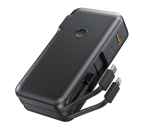 Best Selling Products 2025 OEM AC Plug PD22W Fast Charging 10000mAh Large Capacity Portable With Built in Cables Power Bank