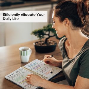 Agenda hebdomadaire et mensuel 2027, couverture en PP bleu et blanc à fleurs, spirale à feuilles mobiles, calendrier annuel 2027 de haute qualité, notes pour planning quotidien - Product Image 6