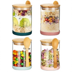 โถแก้วเก็บอาหาร ฝาไม้ไผ่ ภาชนะเก็บของแห้งแบบสุญญากาศ โปร่งใส ใส่เครื่องเทศ น้ำผึ้ง เมล็ดกาแฟ สำหรับห้องครัว - Product Image 4