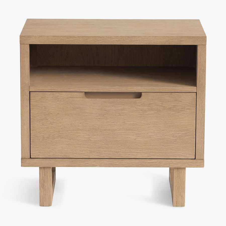 French modern solid oak wood home bedroom furniture night stand table 22'' bed wooden nightstands