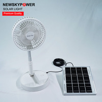 Ventilateur solaire pliable rechargeable Type-C super rafraîchissant, forte vitesse du vent, avec panneau solaire pour bureau, table, camping en plein air