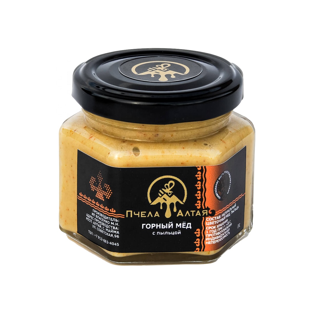 100 ml/170g Mountain honey with Pollen From Altai