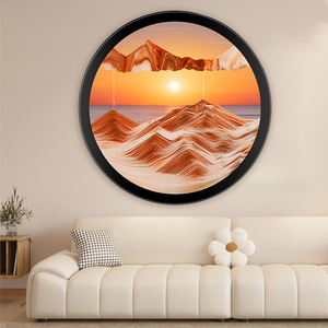 Round <strong>Glass</strong> Moving Sand Art 3D Home Decoration Gift Box <strong>Love</strong> Europe Wall Mounted Sand <strong>Painting</strong> Sand Frame Living Room Decoration - Product Image 1