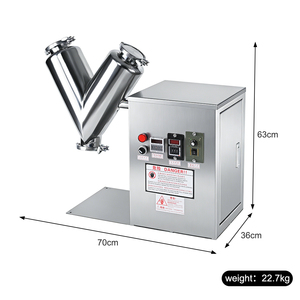 Mélangeur de poudre chimique de type V 8L en acier inoxydable à vitesse variable pour aliments, épices, cosmétiques, détergents, céréales industrielles - Product Image 4