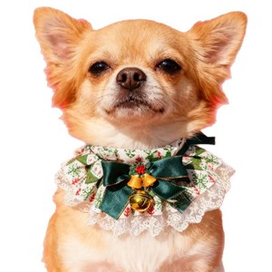 Pañuelo de Navidad para mascotas, bufanda cálida de felpa para gatos y perros, accesorio para festivales de invierno, patrón de cuadros de colores - Product Image 5