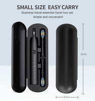 Cepillo de Dientes Eléctrico Sónico Inteligente Recargable con 5 Modos, Ultrasónico, Negro, IPX7, con Estuche de Viaje