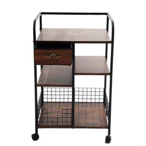 Support de four à micro-ondes industriel support de <span class=keywords><strong>boulanger</strong></span> de cuisine table d'extrémité étagère de rangement à 3 niveaux pour le salon - Product Image 5