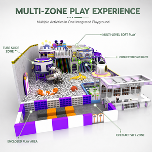<span class=keywords><strong>Equipo</strong></span> de Juegos Interior Comercial para Niños con Parque de Trampolines, Piscina de Pelotas, Tobogán, Estructura de Escalada, Carrusel y Sala de Juegos - Product Image 2