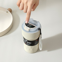 Tasse à café de voyage en acier inoxydable 500 ml, mug isotherme à double paroi, gobelet intelligent à température numérique tactile LED
