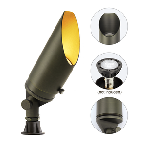 Lampes <span class=keywords><strong>LED</strong></span> à faible tension pour <span class=keywords><strong>extérieur</strong></span>, étanches, connectées par câble <span class=keywords><strong>extérieur</strong></span>, projecteur encastré, éclairage paysager en laiton - Product Image 2