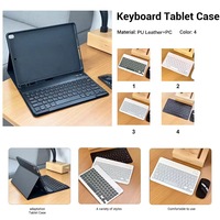 Étui pour tablette Samsung Tab A9 Plus avec stylet et clavier, étui rabattable en cuir PU