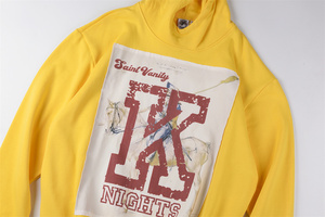 SAINT VANITY Felpa con Cappuccio Gialla con Patchwork, <span class=keywords><strong>Abbigliamento</strong></span> Maschile di Alta Qualità, Vendita all'Ingrosso - Product Image 3