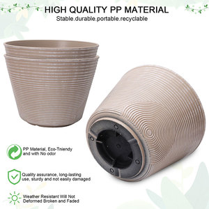 Weicheng Xing - Juego <span class=keywords><strong>de</strong></span> <span class=keywords><strong>3</strong></span> Macetas Decorativas <span class=keywords><strong>de</strong></span> Plástico con Rayas, para Jardín, Interior y Exterior, Venta al por Mayor y Personalizadas - Product Image 3