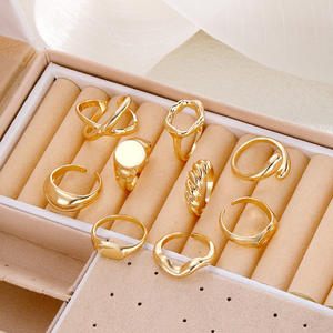 5Pcs/Set Exaggerate Irregular Finger <strong>Ring</strong> Sets Geometry Engagement Open <strong>Ring</strong> for Women - Product Image 2