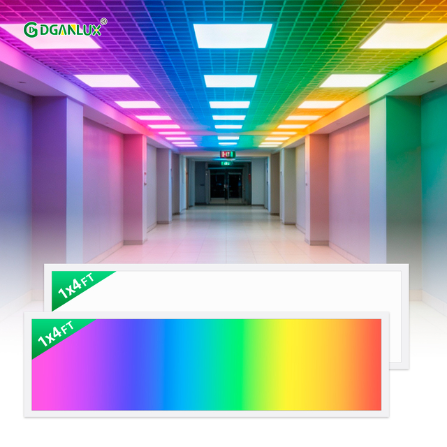 Premium LED Flat Panel Light  Wifi&Tuya APP Control Smart LED 1*4FT 50W RGBCW Big Panel for Home Office