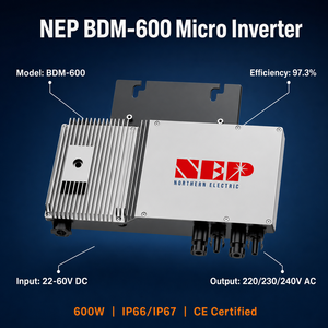 Microinversor de 600W <span class=keywords><strong>NEP</strong></span> BDM-600 con 5 Años de Garantía, Inversor Solar Conectado a la Red de 230V, IP67 Impermeable, para Sistemas Fotovoltaicos de Balcón y Techo - Product Image 2