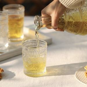 Taza de cristal para el hogar vintage y de alta belleza con flor de <span class=keywords><strong>sol</strong></span> y alivio del jugo de frutas - Product Image 3