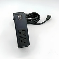 Multiprise murale avec 2 prises US et 2 ports USB pour bureau, établi et mobilier